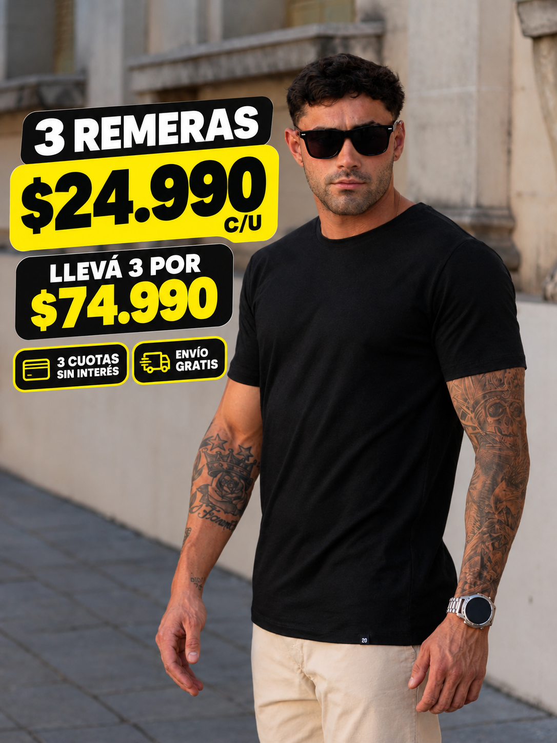 Remera Basic Algodón 20.1 Pesada